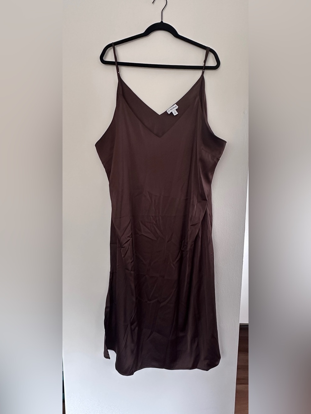Brown Satin Slip Dress
